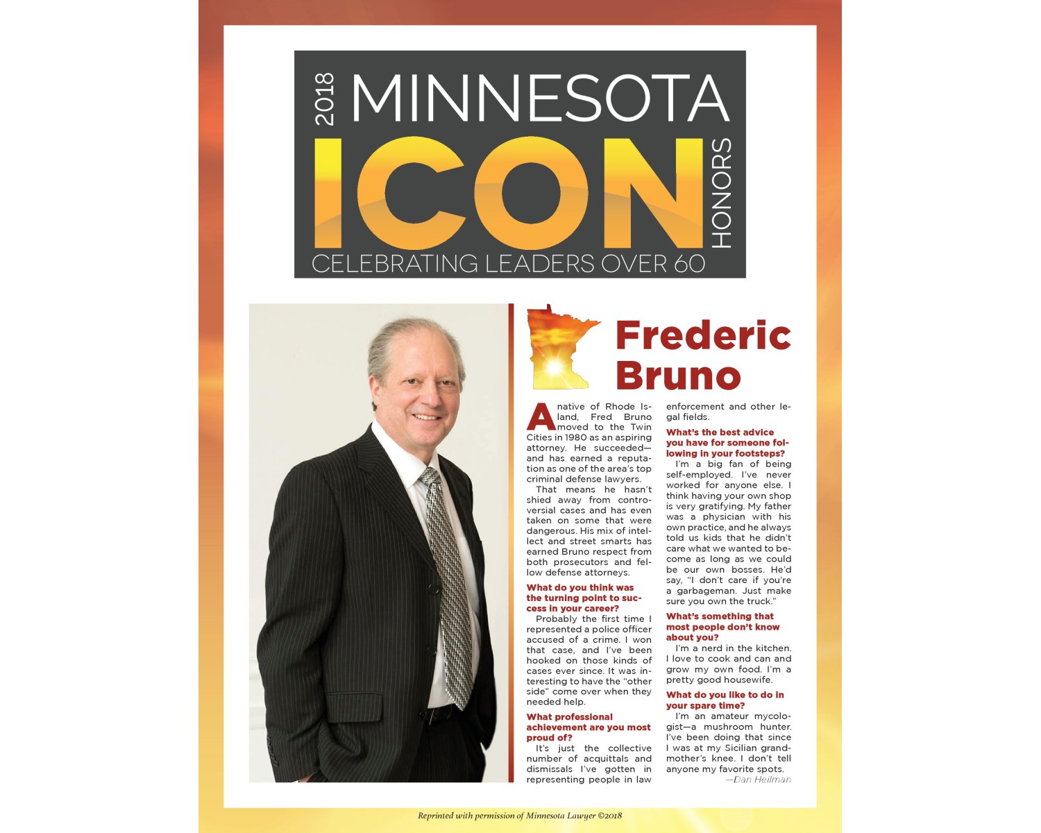 Fred Bruno 2018 Minnesota Icon